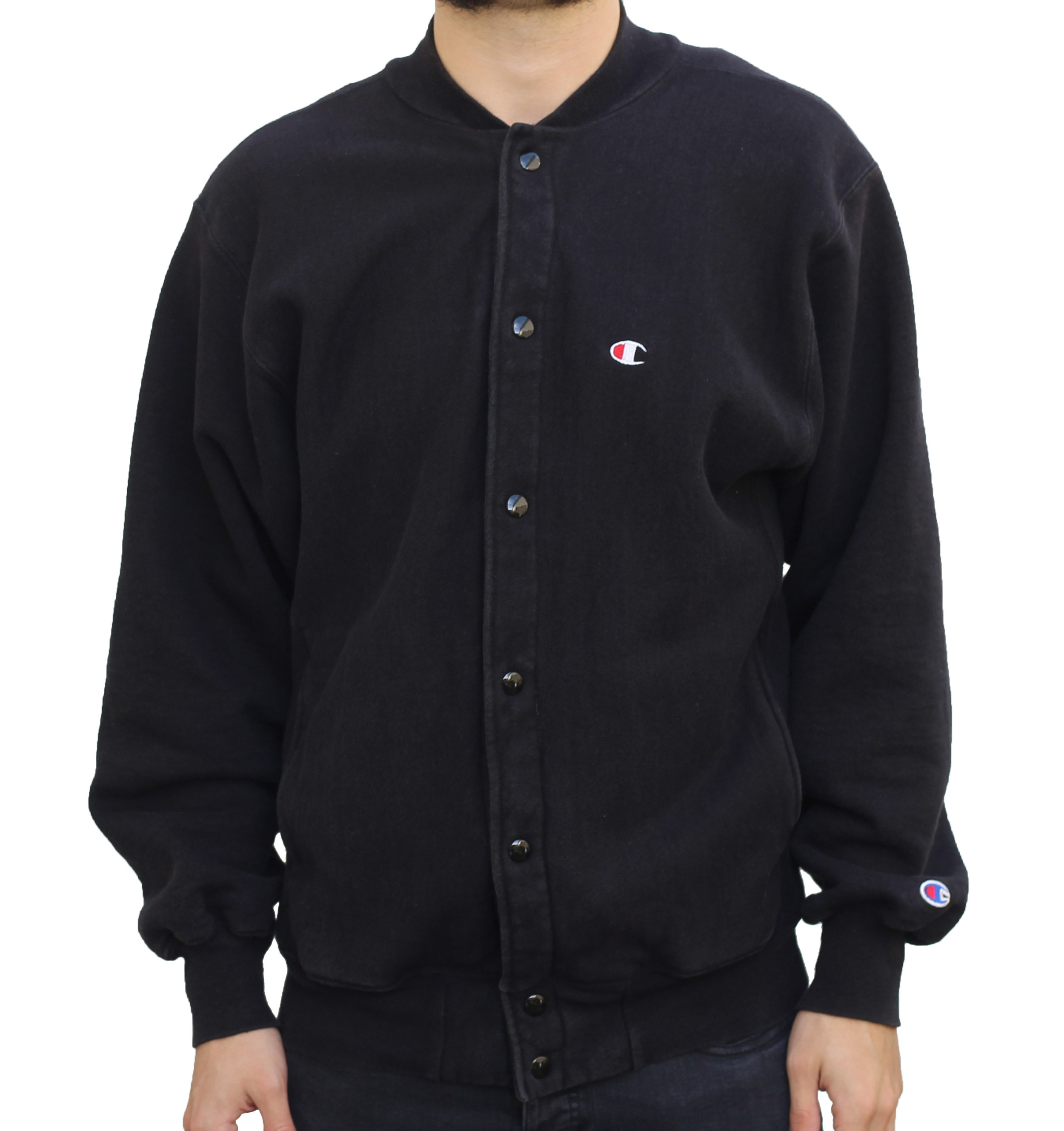 Vintage Champion Reverse Weave Black Jacket (Size M) — Roots